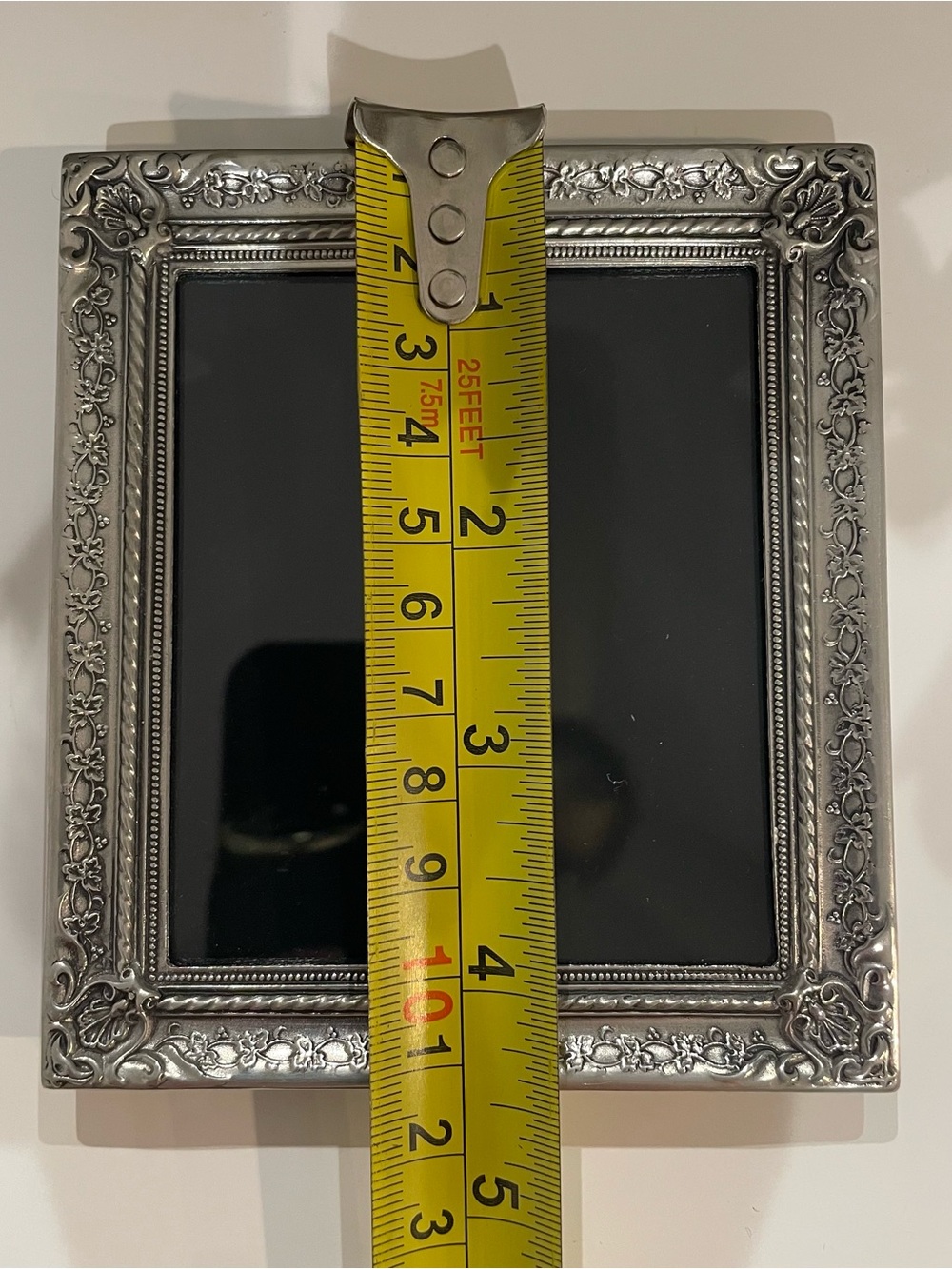 Elias Artmetal Fine Pewter & Sterling VINTAGE Ornate Classic Square Frame 4”X 4”